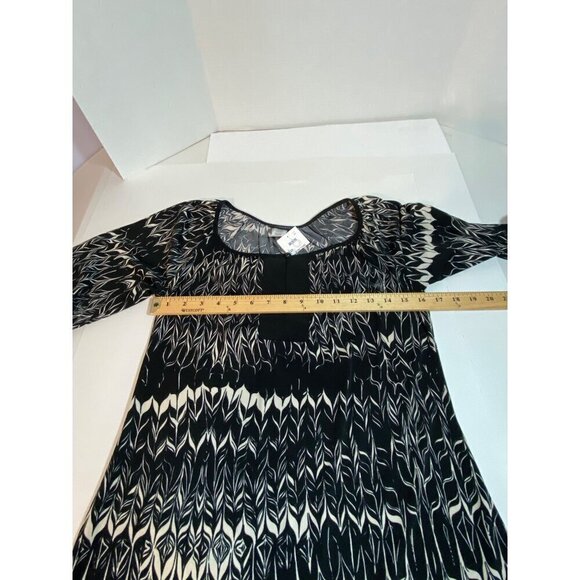 Perception Concept Black & White Blouse Stretchy 3/4 Sleeve Women's Medium NWOT - Picture 5 of 7